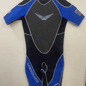 Men's Blue and Black Swim Wetsuit